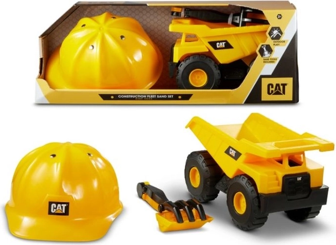 CAT Dump Truck and Bulldozer with Kids’ Construction Helmet