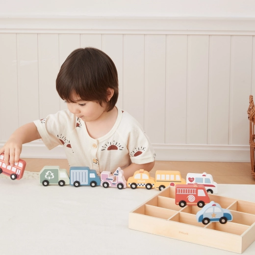 Sorting and storage in a wooden organizer