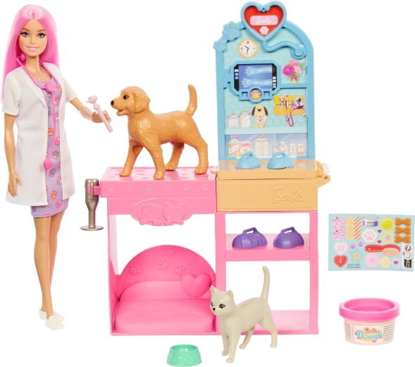 Barbie veterinarian and two pets