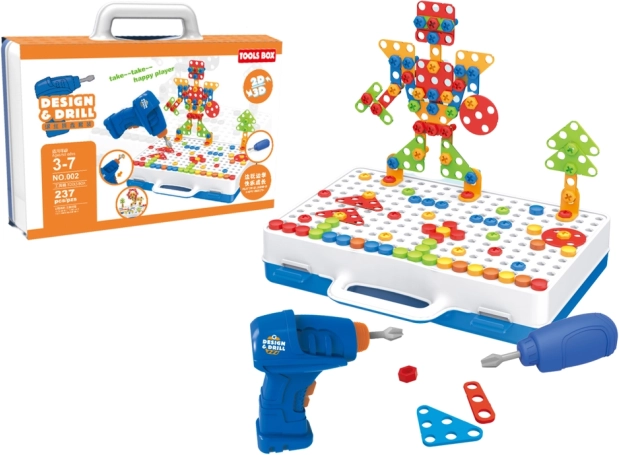 Creative Building Set with Drill and Case
