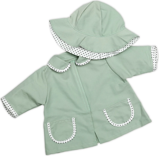Skrållan waterproof jacket and rain hat for a 45 cm doll