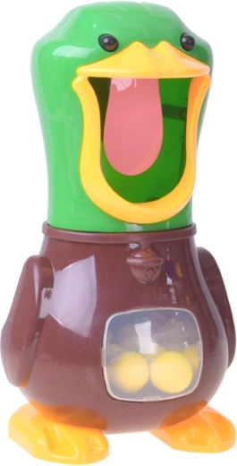 Leuk doel met open snavel en verzamelbuik