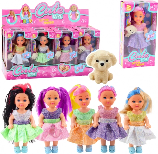 Mini Doll in Dress with Puppy