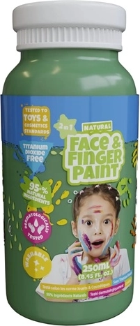 Boti Natural peinture verte naturelle pour peinture au doigt et maquillage du visage 250 ml