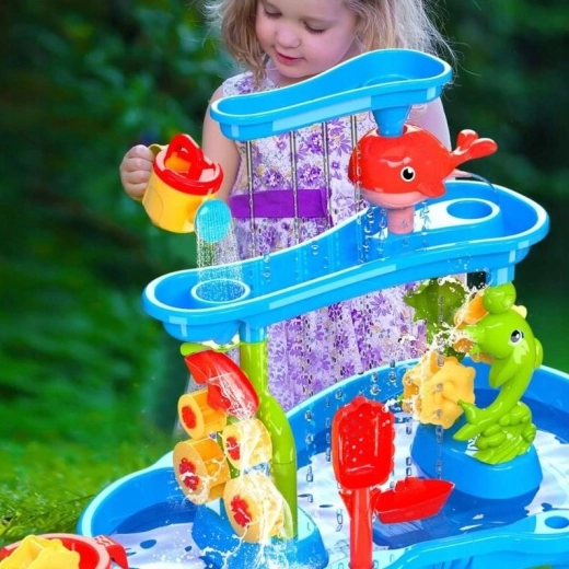 3-laagse waterval met waterraderen