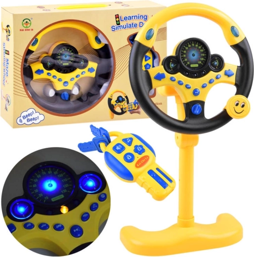 Volant interactif pour enfants sur pied avec télécommande et clés