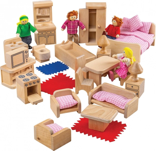 Set of Furniture and Figures for Dollhouse Bigjigs Toys