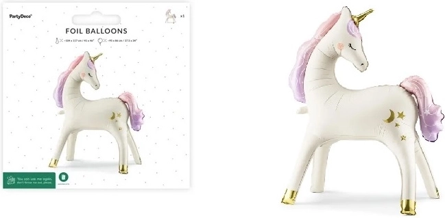 Standing matte foil balloon Unicorn 95 × 86 cm