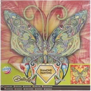 Diamant schilderen GRAFIX vlinder 30 × 30 cm op houten frame