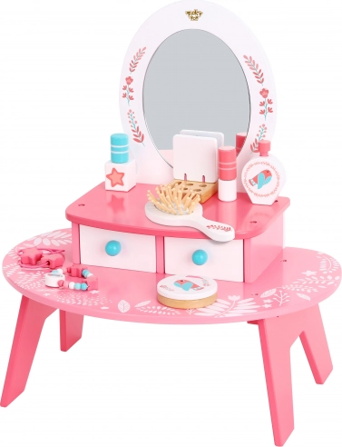 Coiffeuse en bois rose avec miroir Tooky Toy