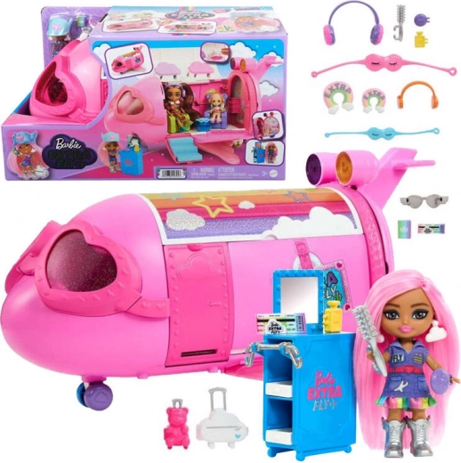 Pink Rainbow Jet BARBIE Extra Fly Minis with Pilot
