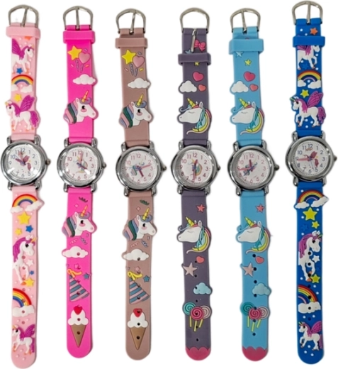 Mädchen-Silikonuhr mit farbigem Armband