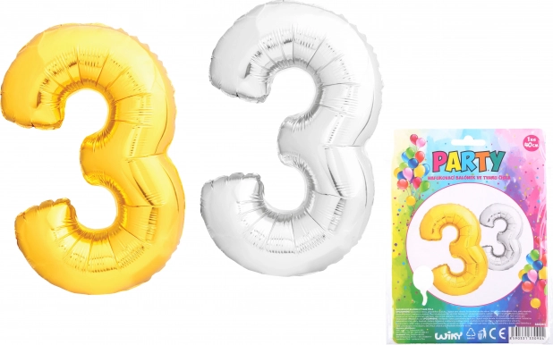 Aufblasbarer Ballon in Form der Zahl 3