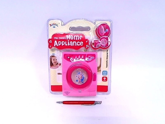Kids' battery-powered washing machine in blister pack