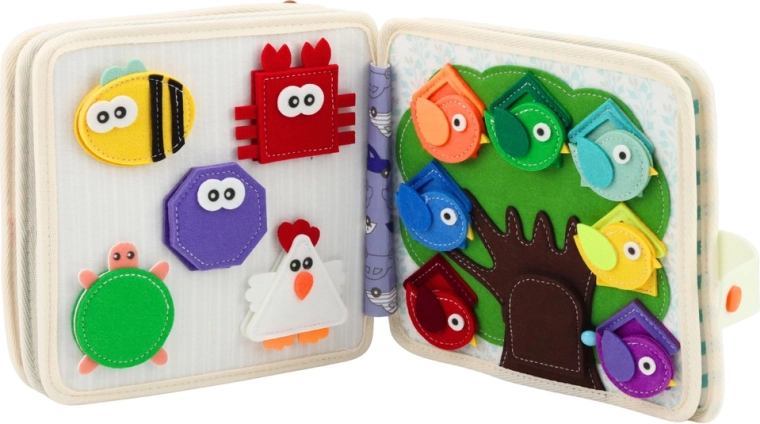 Learning through play with removable shapes and animals