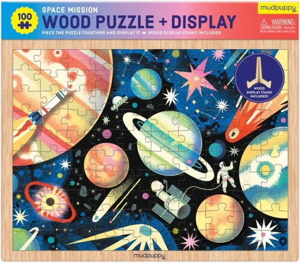 Wooden Puzzle Space Mission 100 Pieces MUDPUPPY
