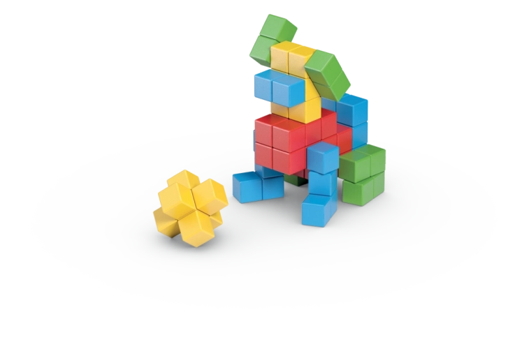 64 cubes colorés pour une créativité sans limite