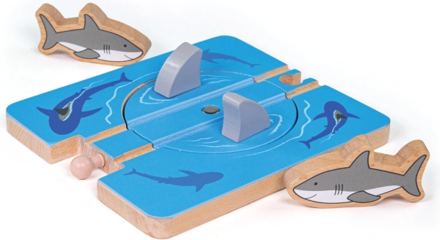 Bigjigs Rail tourbillon avec requins – extension en bois pour circuit de train