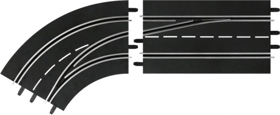 Inside left lane change in a curve for CARRERA Digital 132/124
