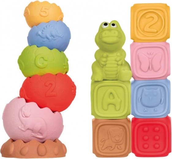 Montessori Building Set and Sensory Pyramid 13 pcs