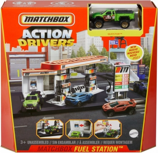 Matchbox Action Drivers Gas Station with Questor Car