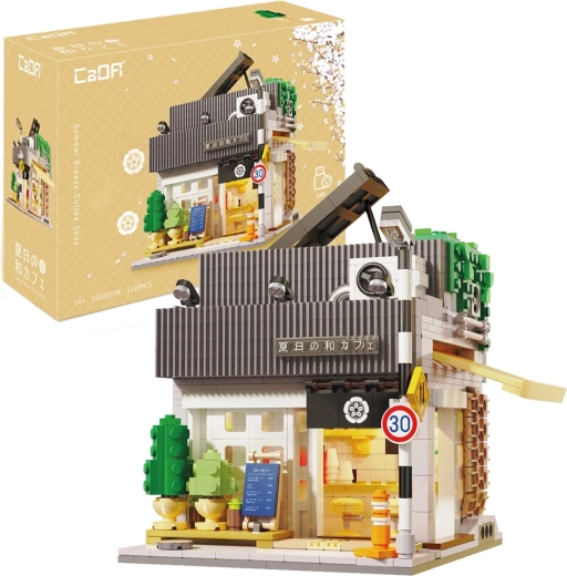 CaDA Summer Breeze Coffee Shop building set with LED lighting