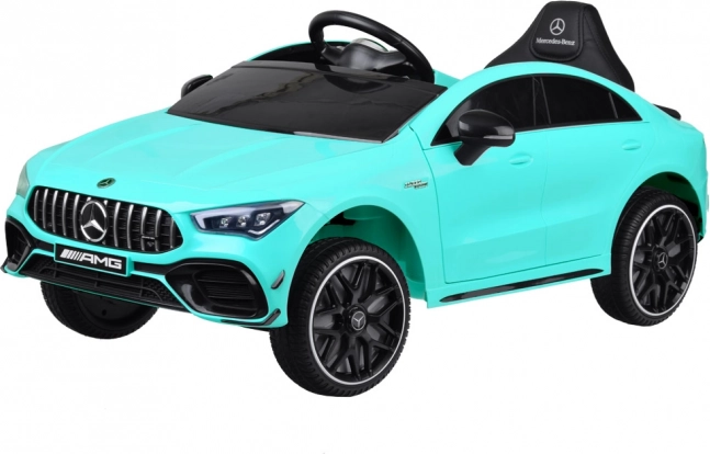 Elektrische kinderauto Mercedes AMG CLA 45s met schommel-effect – Turkoois