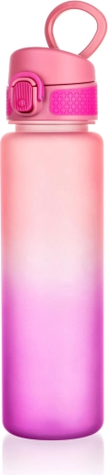 Gourde de sport 750 ml violet‑rose avec couvercle verrouillable
