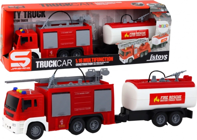 Fire Brigade with Trailer Fire Truck 1:16 Sound and Lights