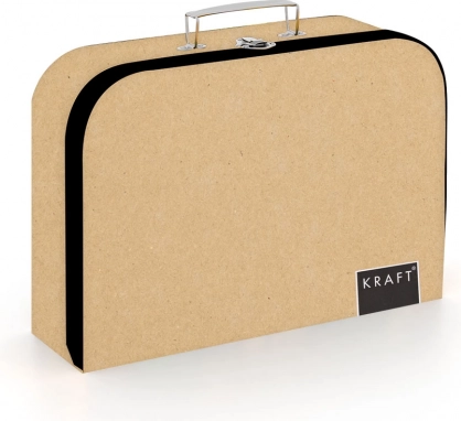 Valisette en laminé KRAFT nature 34 cm