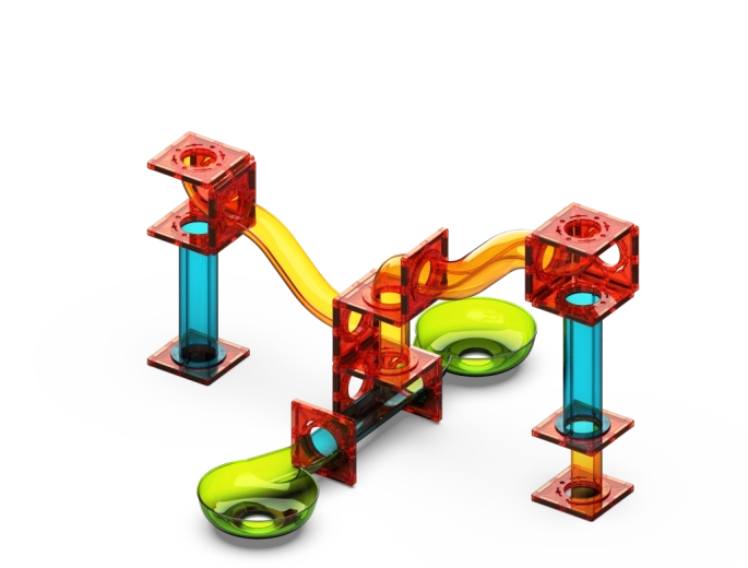 Transparent colorful pieces for hands-on fun