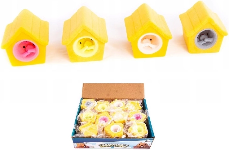 Knijp- en antistressspeeltje kaas met muis (12 stuks in display)