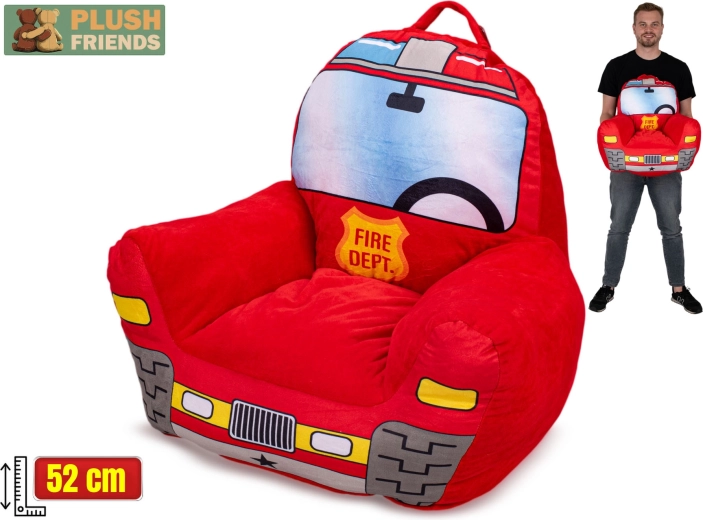 Plush Friends pluche kinderfauteuil met hulpdienstenmotief 52 cm
