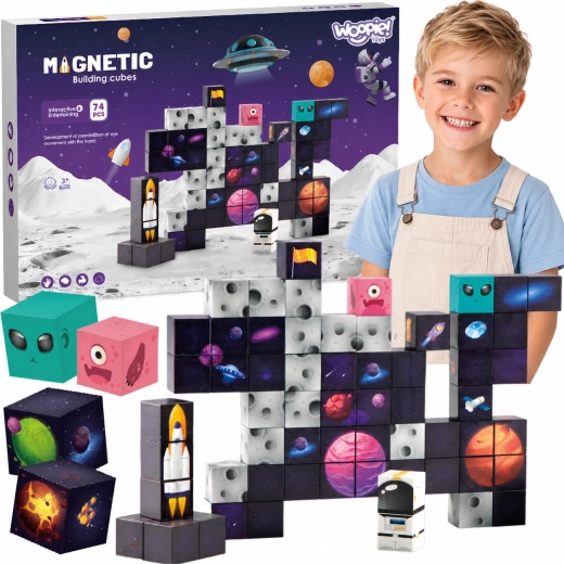Blocs de construction magnétiques Espace WOOPIE (74 pièces)