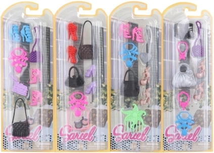 Doll accessories – set of shoes, handbags and necklaces