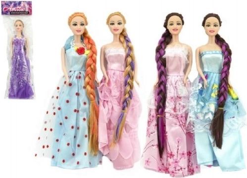 Doll with Long Braid Plastic 29 cm Assorted Types in Bag