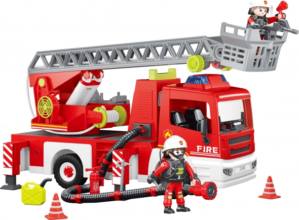Fire Truck with Extendable Ladder Building Set
