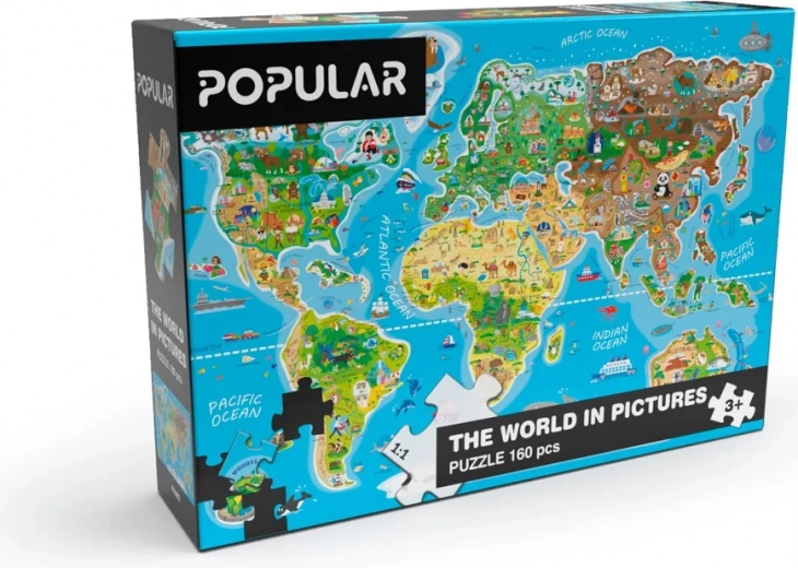 Puzzle carte du monde 160 pièces