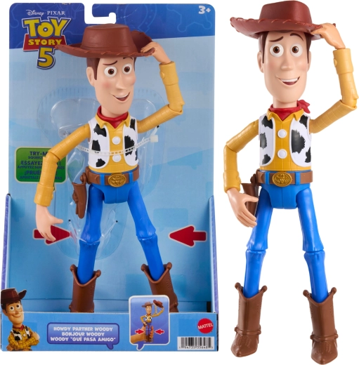Woody figure from Disney Toy Story 5 with hat-tipping function, 31 cm