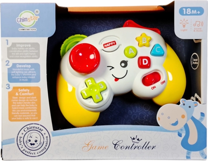 Interactive toddler gamepad with lights and sounds