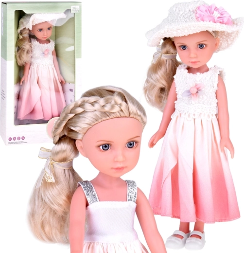 Elegant stylish doll with hat and long blonde hair