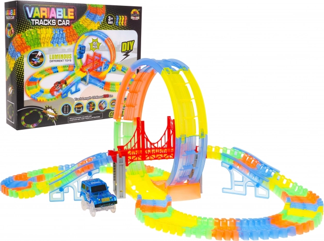 Glow-in-the-dark racetrack - 157 pieces