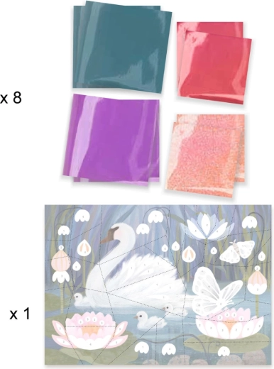 Mosaïque à feuille scintillante avec pochoir