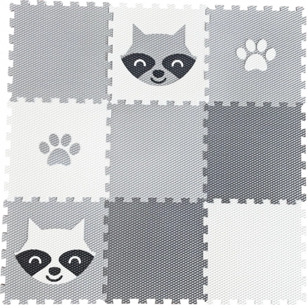 Minideckfloor Play Mat with Raccoon and Paw Prints