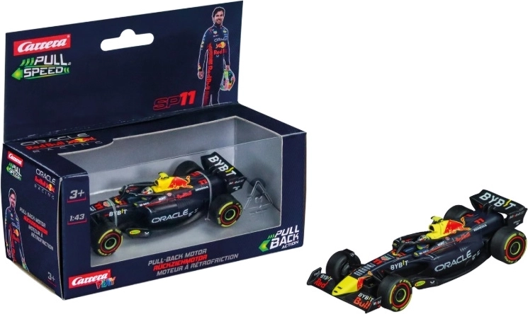 Carrera Red Bull Sergio Pérez automodel 1:43 met pull-back (opwind)aandrijving