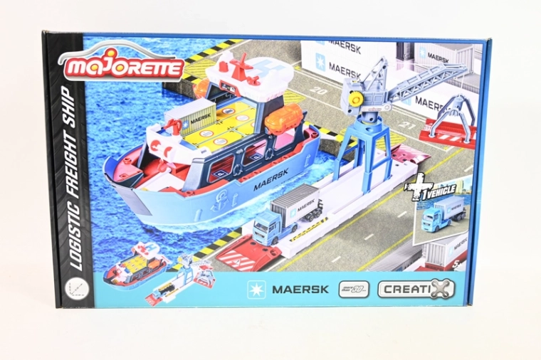 Majorette Maersk havenset met schip, kraan en vrachtwagen