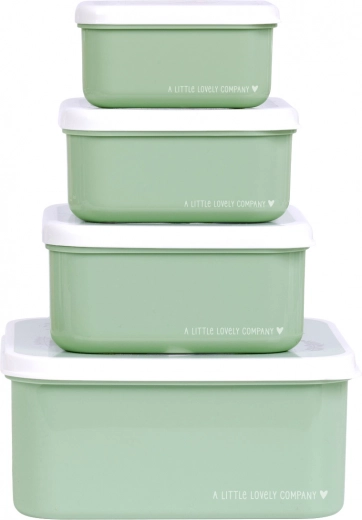 Set de quatre boîtes à goûter A Little Lovely Company – Vert