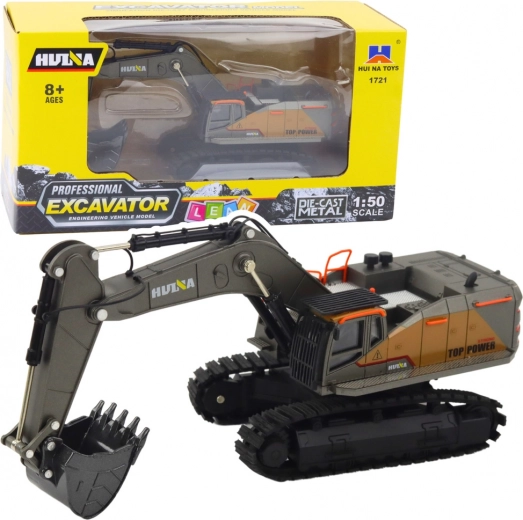Metal Crawler Excavator with Moving Arm Huina 1:50