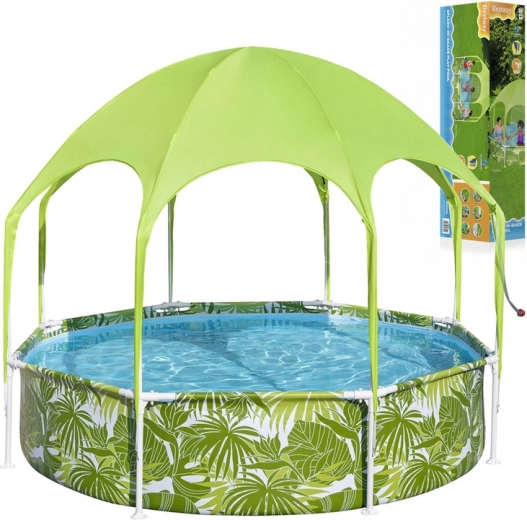 Bestway garden pool with frame 244 × 51 cm with canopy SPLASH-IN-SHADE