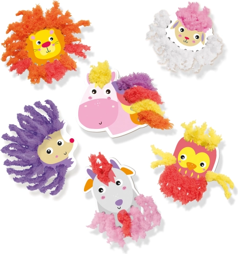 6 animals to decorate with soft “fur”